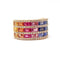 Bague Bague saphirs multicolores diamants or rose 58 Facettes