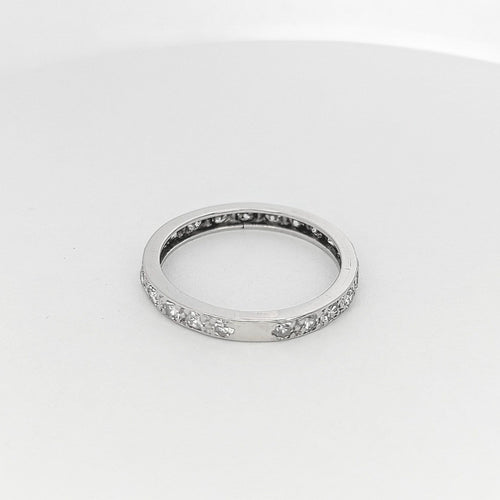Bague Alliance en platine et diamants 58 Facettes 25378