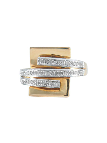 Bague Or Jaune / Diamants / 54 BAGUE "SQUARE" OR & DIAMANTS 58 Facettes BO/220021 NSS