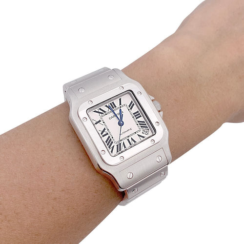 Montre Montre Cartier "Santos Galbée", acier. 58 Facettes 33497