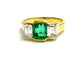 Bague 55 Bague Or jaune Emeraude Diamants 58 Facettes
