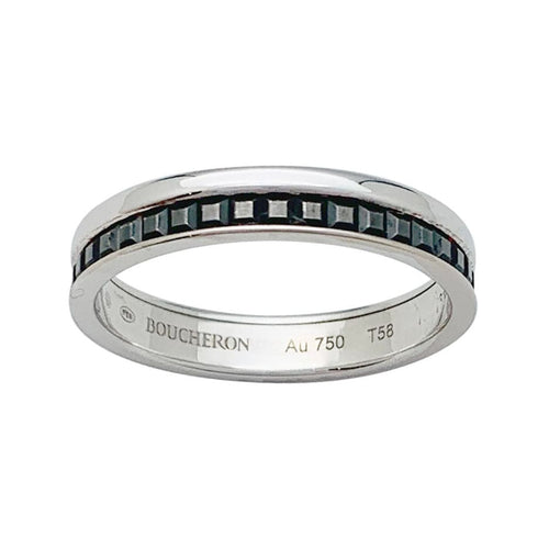 Bague 58 Alliance Boucheron,"Quatre Black Edition", or blanc, PVD noir. 58 Facettes 31583