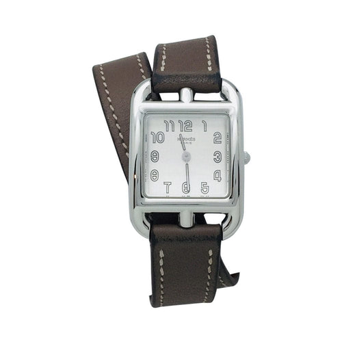Montre Montre Hermès "Cape Cod" en acier sur cuir. Petit modèle. 58 Facettes 33381