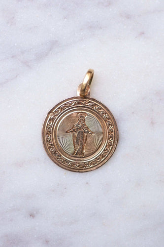 Pendentif Médaille ancienne Vierge Marie en or rose 58 Facettes