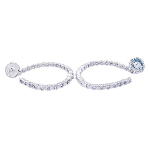 Boucles d'oreilles Boucles d'oreille créoles or blanc, diamants. 58 Facettes 32875