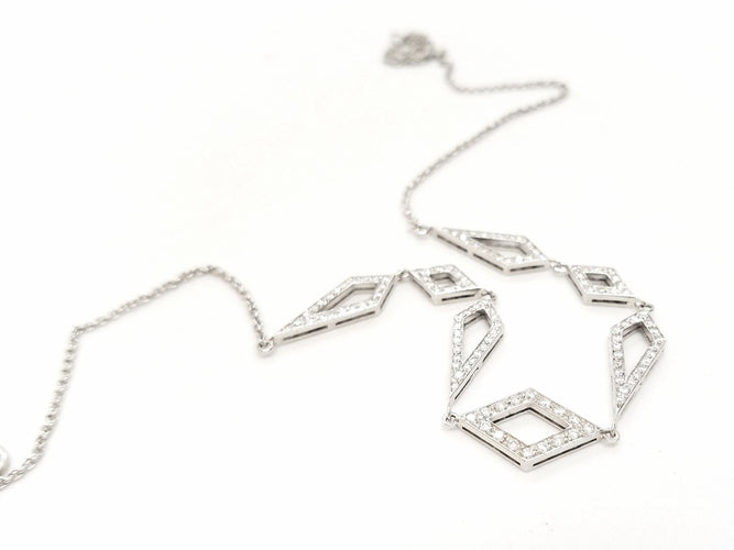 Collier Collier Or blanc Diamant 58 Facettes 578815RV
