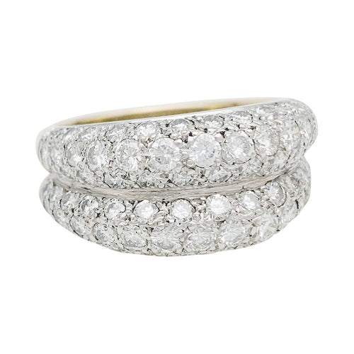 Bague 57 Bague Cartier en platine, or jaune sertie de diamants. 58 Facettes 31125