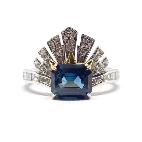 Bague Bague saphir & diamants deux ors 58 Facettes