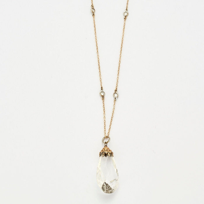 Collier Collier or jaune Pendentif Cristal de roche 58 Facettes 1589