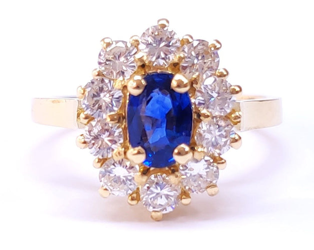 Bague 53-54 Bague saphir et diamant or jaune 58 Facettes FA-4