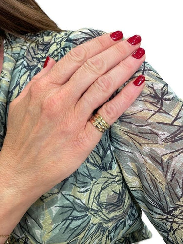 Bague 52 BAGUE TRIPLE JONC 3 ORS 58 Facettes 051431