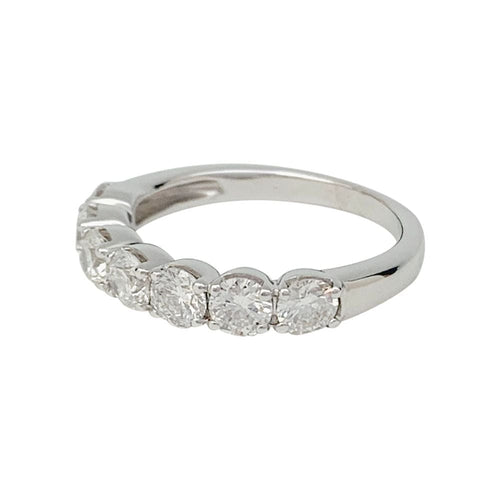 Bague 50 Alliance demi-tour or blanc, diamants. 58 Facettes 31589