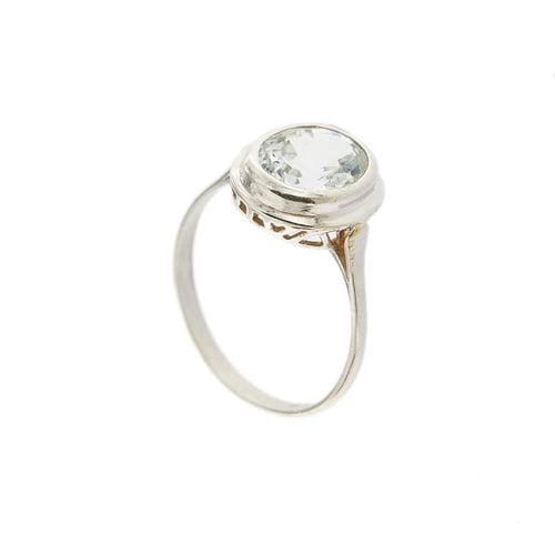 Bague 59 Bague Or blanc Aigue-marine 58 Facettes 27600