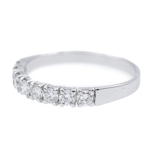 Bague 55.5 Bague Demi alliance Or blanc Diamant 58 Facettes 2090638CN