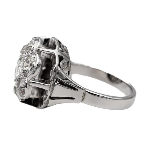 Bague 47 Bague Marguerite Or blanc Diamant 58 Facettes 2783564CN