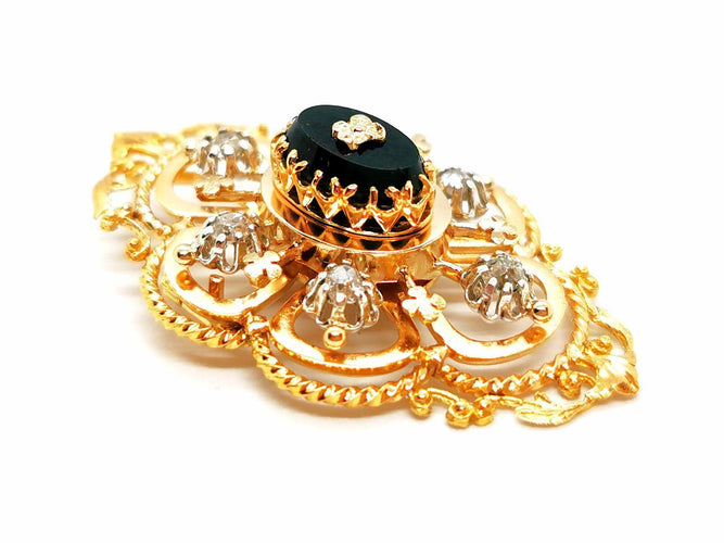 Broche Broche Art déco Or jaune Onyx 58 Facettes 1599613CN