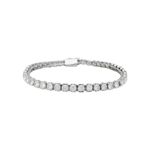 Bracelet Bracelet ligne diamants en or blanc. 58 Facettes 31364