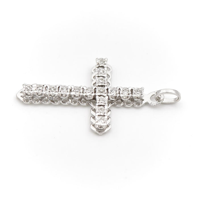 Pendentif Pendentif Croix Or blanc Diamant 58 Facettes 1840417CN