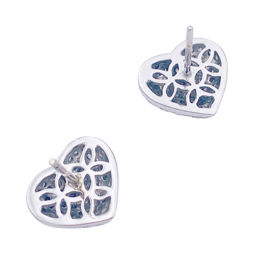 Boucles d'oreilles Boucles d'oreille "Coeur" or blanc, diamants. 58 Facettes 32876