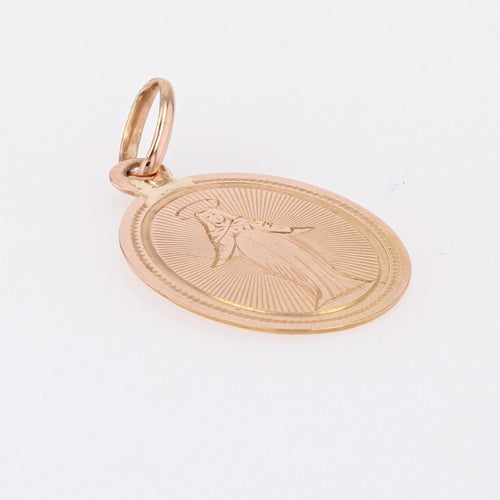 Pendentif Médaille ancienne or rose Vierge Miraculeuse 58 Facettes 07-130A