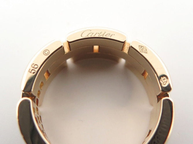 Bague 56 bague CARTIER panthere maillons t56 or jaune 18k & 35 diamants 0.7ct 58 Facettes 253475