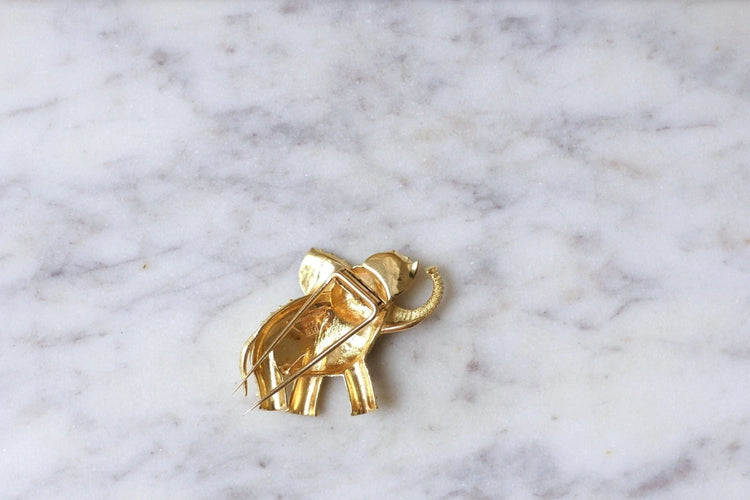 Broche Broche éléphant vintage or amati 58 Facettes