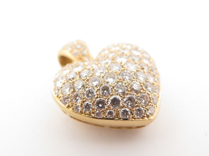 Pendentif pendentif coeur en or jaune 18k & diamants 4 ct 15.2 grammes 58 Facettes 253445