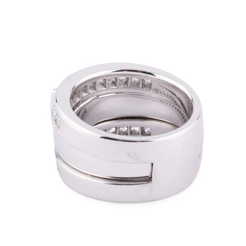 Bague Bague or gris et diamant princesse 58 Facettes 1