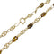 Collier Sautoir vintage grains de café, or jaune et oeil de tigre. 58 Facettes 32491