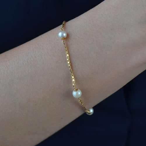 Bracelet Bracelet or perles maille cube 58 Facettes 20-539A