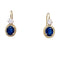 Boucles d'oreilles Dormeuses or jaune, saphirs et diamants. 58 Facettes 32707