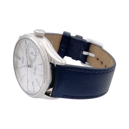 Montre Montre Rolex, "Cellini Date", or blanc, cuir. 58 Facettes 33156