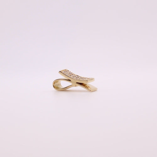 Pendentif Pendentif Moderne or jaune et pavage de diamants 58 Facettes