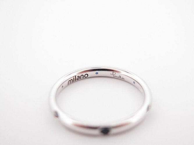 Bague 54 bague POMELLATO alliance lucciole 6 saphirs bleus t54 or blanc 58 Facettes 244393