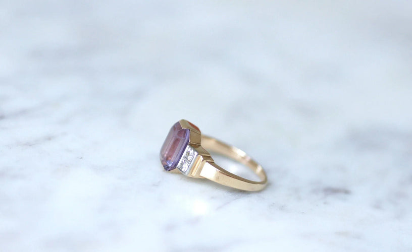 Bague Bague Art Déco améthyste et diamants 58 Facettes