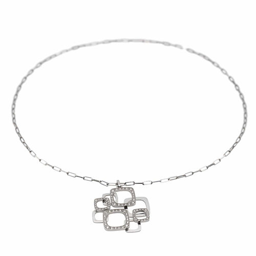 Collier Dinh Van Collier Pendentif Impression Or blanc Diamant 58 Facettes 577667GD