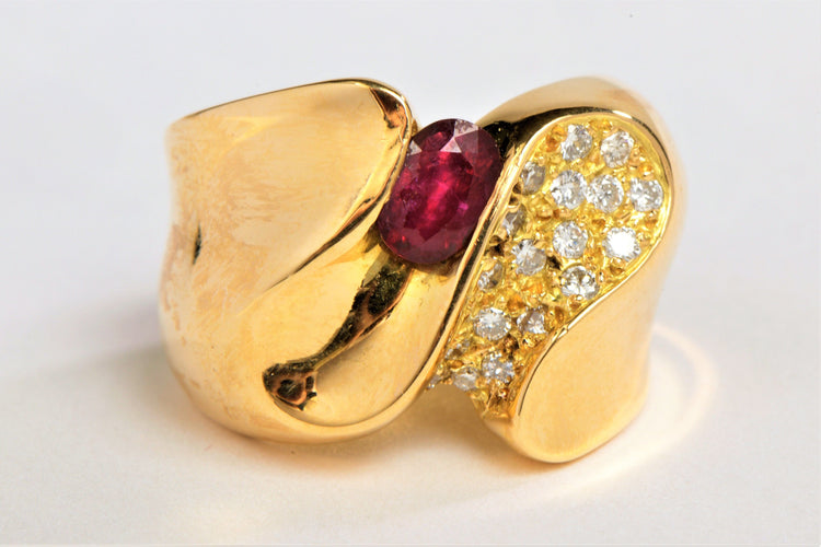Bague 47 Bague Or jaune Rubis 58 Facettes 00375CN