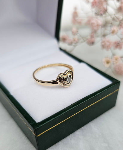 Bague 52 Bague Cœur Or jaune Diamant 58 Facettes 468