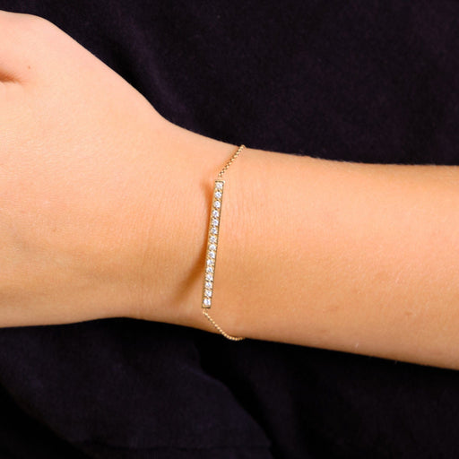 Bracelet Bracelet or rose barrette de diamants 58 Facettes