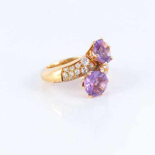 Bague Bague Toi & Moi, Améthystes & Diamants 58 Facettes