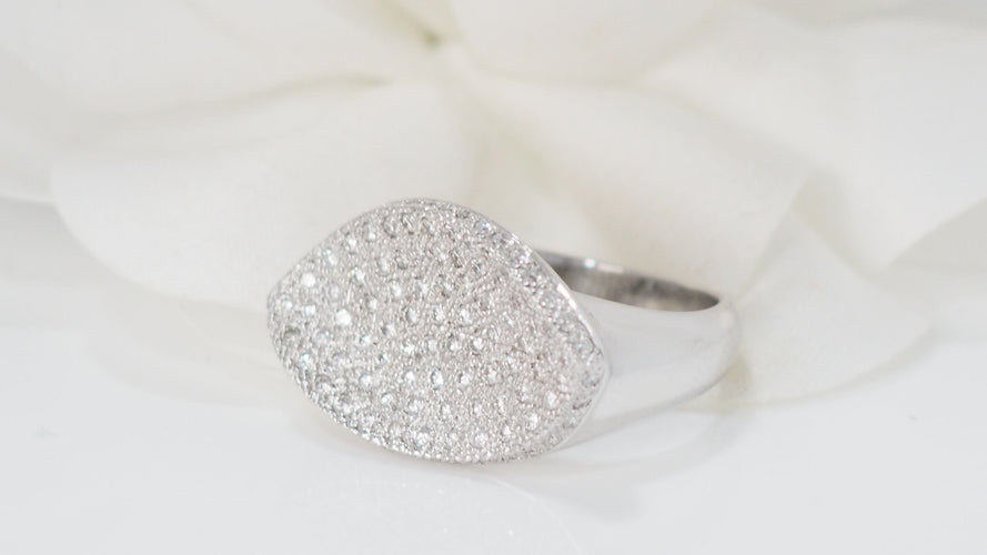 Bague 52.5 Bague feuille en Or blanc & Diamants 58 Facettes 18487