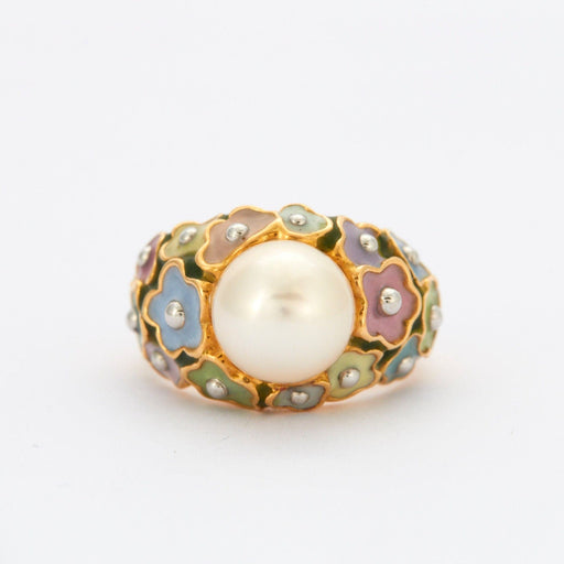 Bague 51 Bague Or Perle Fleurs 58 Facettes 002.199