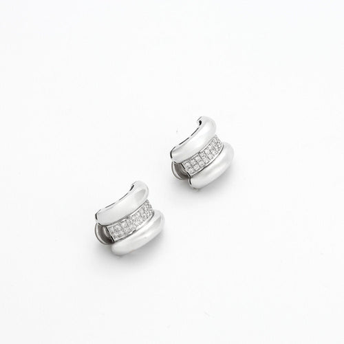 Boucles d'oreilles CHOPARD - BOUCLES D'OREILLES COLLECTION "STRADA" DIAMANTS OR GRIS 58 Facettes