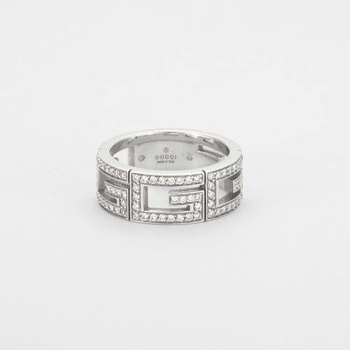 Bague 54 GUCCI - bague or gris, diamants 58 Facettes HS22167