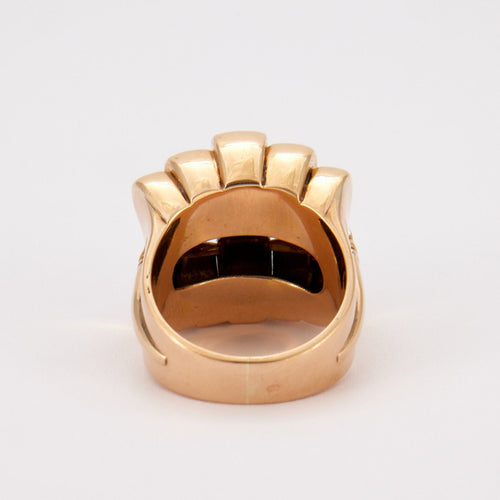 Bague Bague Or Jaune Godronné Diamants 58 Facettes LOT 4081