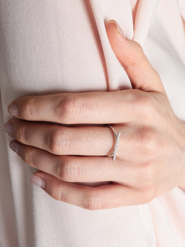 Bague 52 Bague Lucky One - Ligne de Diamants 58 Facettes