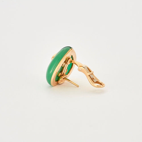 Boucles d'oreilles BULGARI - Boucles d’oreilles Coeur pierres vertes 58 Facettes