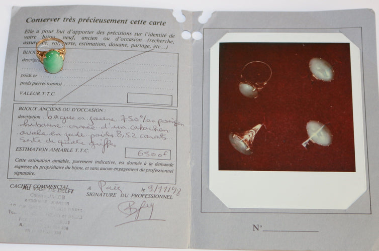 Bague Bague cabochon de jade 58 Facettes 432