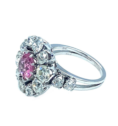 Bague Bague en or blanc, tourmalines roses, diamants 58 Facettes