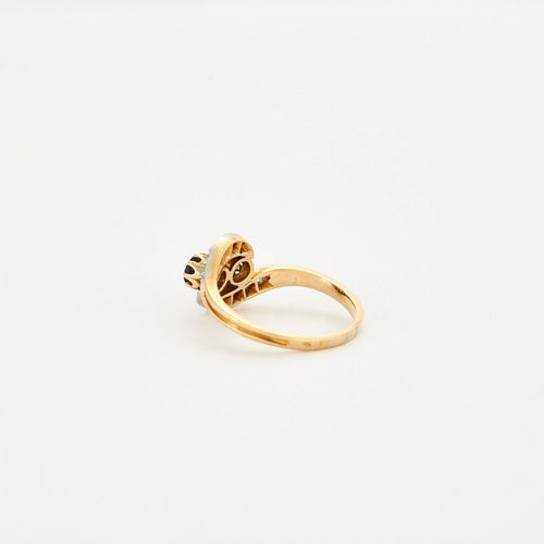 Bague 56 Bague Toi & Moi 2 Ors Diamant Saphir 58 Facettes 67/1